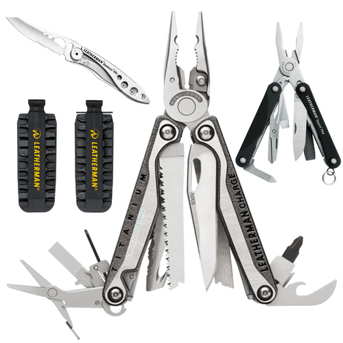  Leatherman CHARGE TTI + PLUS Multi-Tool & Nylon & Bit Kit & Black PS4 & Skeletool KBX