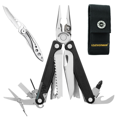 Leatherman Charge + Plus Stainless Steel Multi-Tool & Nylon Sheath & Skeletool Kb