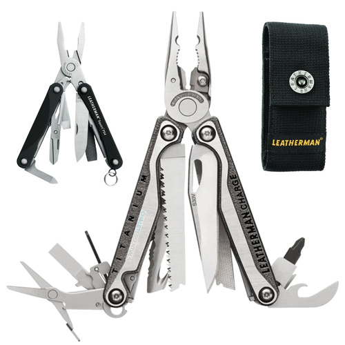 Leatherman CHARGE TTI + PLUS Titanium Multi-Tool & Nylon Sheath & Squirt Black