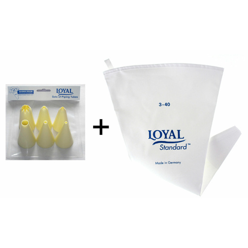 LOYAL Piping Icing Bag Size 1 28cm Length + 6 NOZZLES GERMANY 