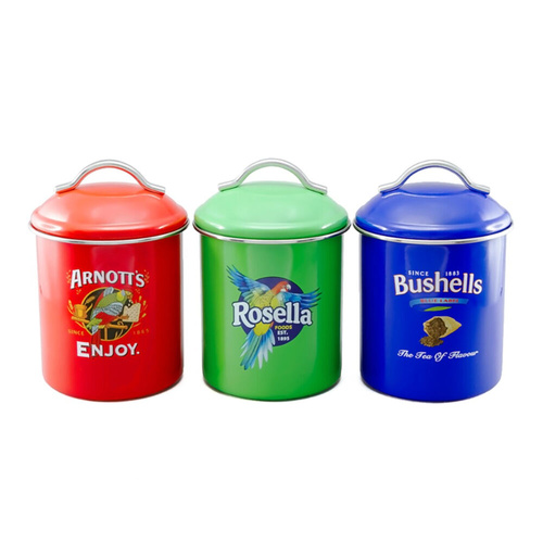 Rojo Arnotts Bushells & Rosella Colourful Canisters Set of 3