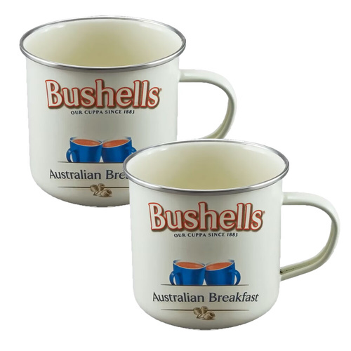 Rojo Bushells Tea Enamel Mug 450ml Set of 2