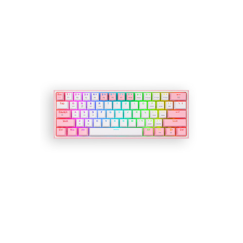 Redragon K616 RGB Fizz Pro White Pink 65% Tri-Mode Mechanical Gaming Keyboard