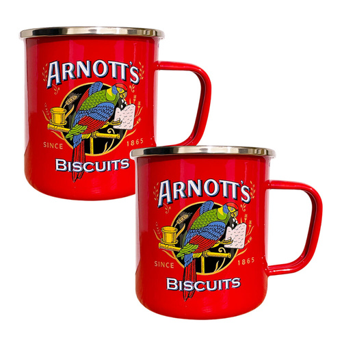 Rojo Arnotts Tea Enamel Mug 450ml Set of 2