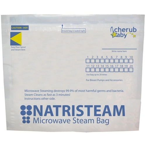 NEW CHERUB BABY NATRISTEAM MICROWAVE STERILISER BAGS 6 PACK