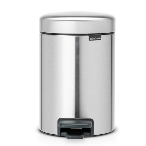 BRABANTIA PEDAL BIN 5L W/ PLASTIC BUCKET 3 LITRE - NEWICON MATT STEEL 01801
