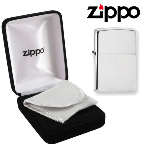  NEW ZIPPO 15 HIGH POLISH STERLING SILVER LIGHTER + VELOUR GIFT BOX