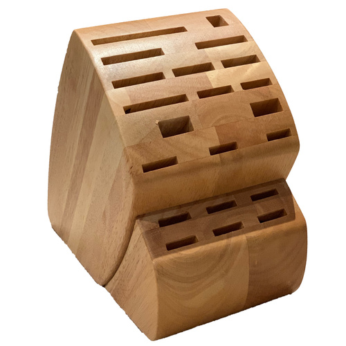 NEW 21 Slot Beechwood Knife Block - EMPTY (no knives)