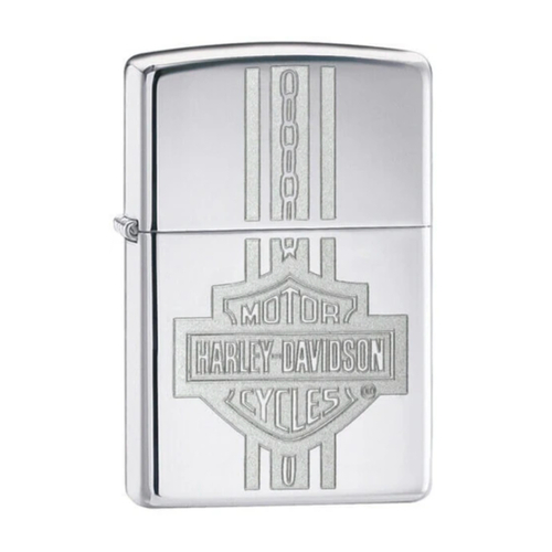 New Zippo High Polish Chrome Harley Davidson Chain Lighter