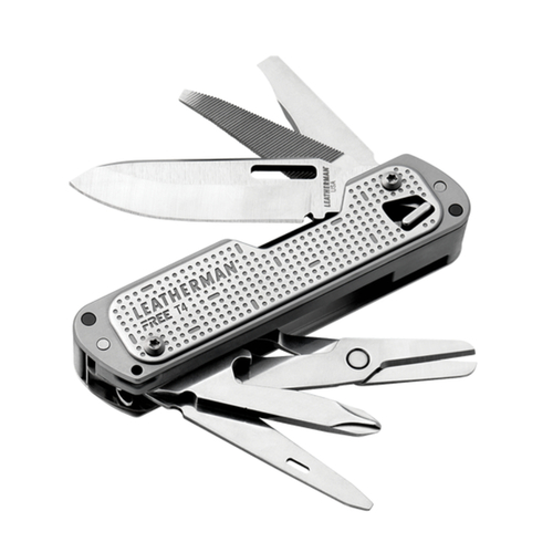 LEATHERMAN FREE T4 MULTI-TOOL STAINLESS & NYLON SHEATH , 12 TOOLS