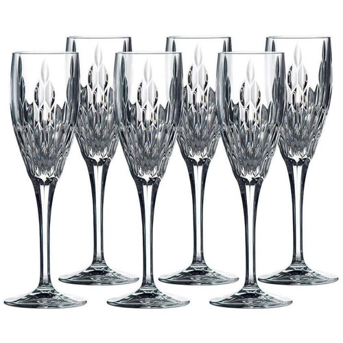 ROYAL DOULTON RETRO CRYSTAL STEMWARE CHAMPAGNE FLUTE 150ML , SET OF 6 GLASSES