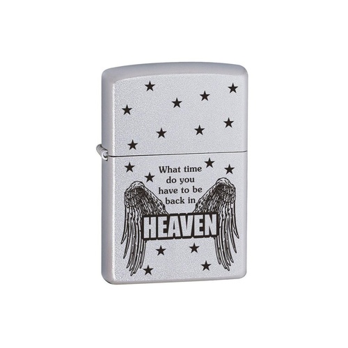 ZIPPO WHAT TIME SATIN CHROME FINISH CIGAR CIGARETTE LIGHTER