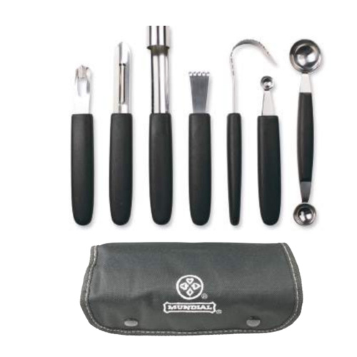 NEW MUNDIAL 7PC GARNISHING SET + STORAGE ROLL 7 PIECE