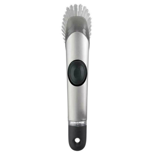 NEW OXO GOOD GRIPS STEEL SOAP DISPENSING DISH BRUSH SOFT GRIP