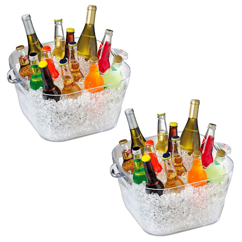 Serroni Square Party Tub Clear Set of 2 , 16.6 Litre