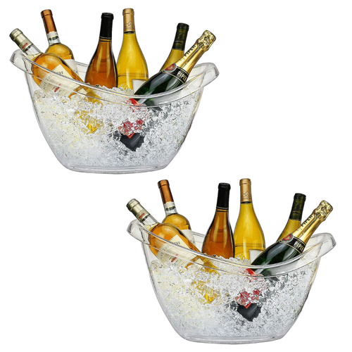 Serroni Jumbo Party Tub Clear Set of 2 , 10 Litre