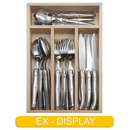 ** LAGUIOLE BY ANDRE VERDIER DEBUTANT CUTLERY SET MIRROR 24PC , STAINLESS STEEL