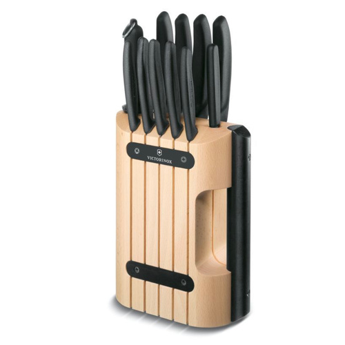 Victorinox 11 Piece Classic Cutlery Block Set , 11pc Beechwood/Black