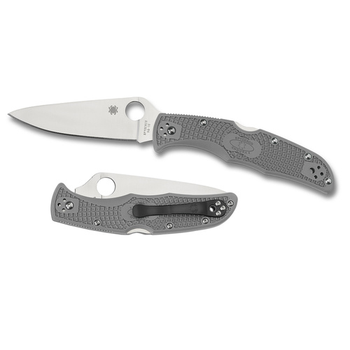 NEW SPYDERCO ENDURA 4 LIGHTWEIGHT FLAT GROUND PLAIN BLADE KNIFE GRAY C10FPGY