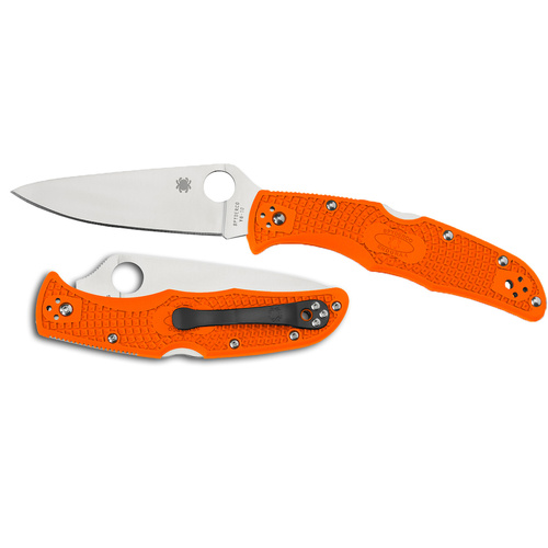 Spyderco Endura 4 Lightweight Orange Flat Ground , Plain Blade YSC10FPOR