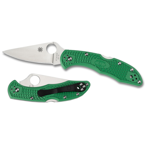 Spyderco Delica 4 Lightweight Green Flat Ground Plain Blade , YSC11FPGR