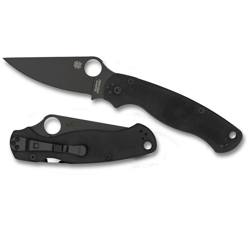 Spyderco Para Military 2 G-10 Black - Plain Black Blade Folding Knife , YSC81GPBK2
