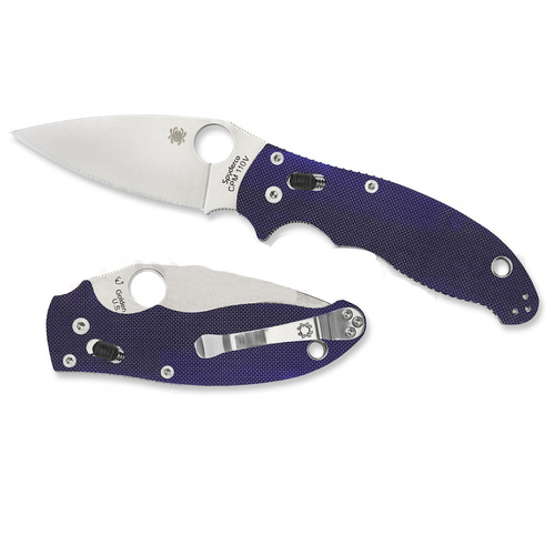 NEW SPYDERCO MANIX 2 G-10 S110V PLAIN BLADE FOLDING KNIFE DARK BLUE YSC101GPDBL2 