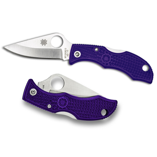 NEW SPYDERCO LADYBUG 3 Plain Blade Folding Knife PURPLE LPRP3 