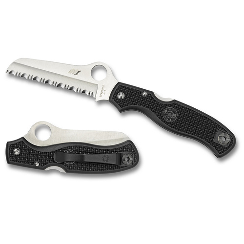 Spyderco Atlantic Salt Rescue L/W H1 , Serrated Blade Knife Black YSC89SBK