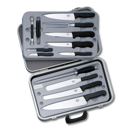 Victorinox Small chef's case of Knives , Black Handle 5.4913
