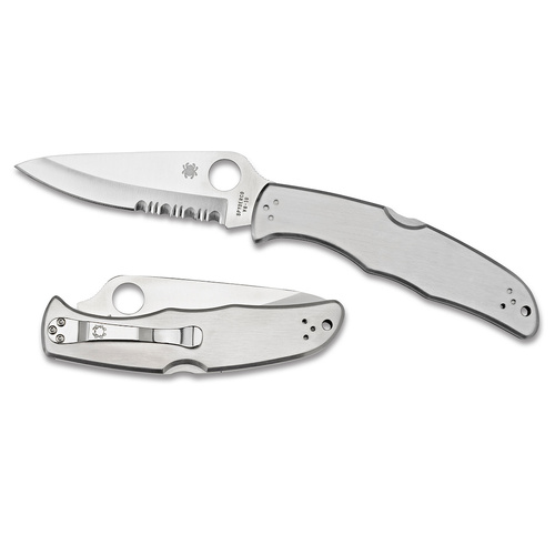  SPYDERCO ENDURA 4 STAINLESS LIGHTWEIGHT COMBO BLADE FOLDING KNIFE C10PS