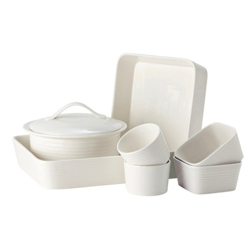 Royal Doulton Gordon Ramsay 7pc Oven to Table Set of 7 , Maze White 