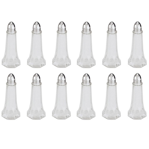 12 x Glass Salt and Pepper Shakers Tower 30ml