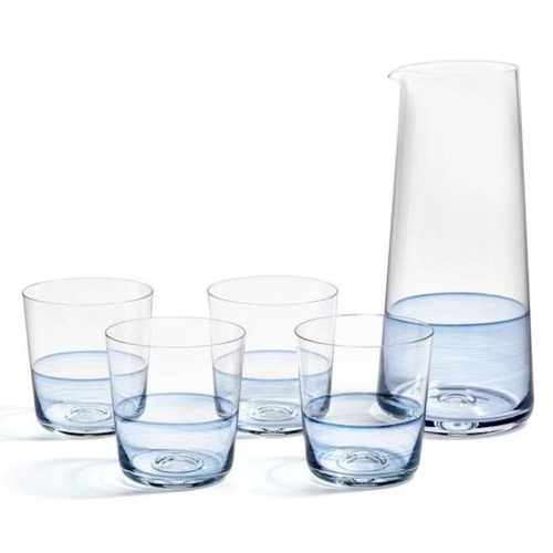 Royal Doulton 1815 Carafe & Tumbler Blue , 5 Piece Set