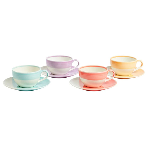 Royal Doulton 1815 Bright 4 Piece Cappuccino & Saucer Set , 256ml Mixed
