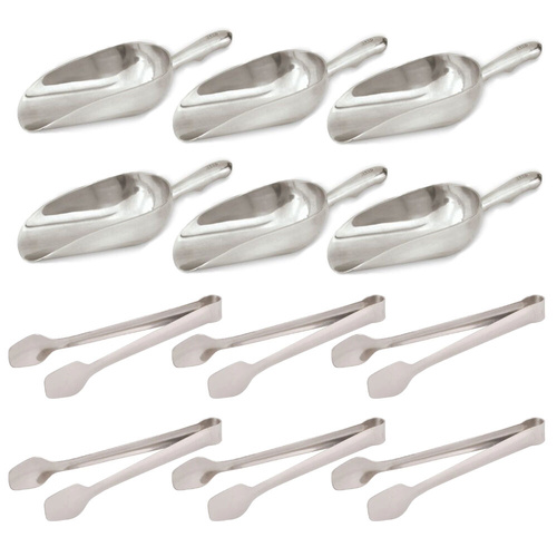 Trenton Candy Bar Serving 12 Piece Set , 6 Scoops + 6 Sugar Tongs
