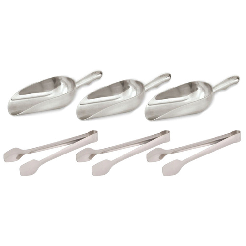 Trenton Candy Bar Serving 6 Piece Set , 3 Scoops + 3 Sugar Tongs