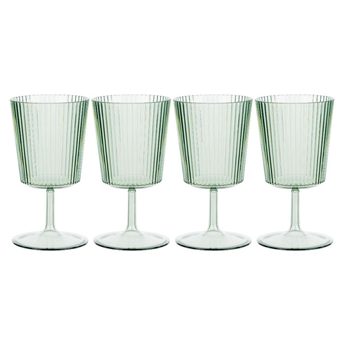 Davis & Waddell Saltara Plastic Wine Glasses 300ml Green Set of 4