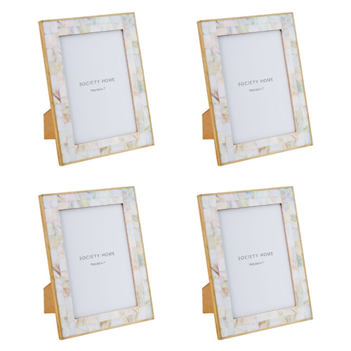 Society Home Mother of Pearl Inlay Photo Frame  5"x7" Set of 4