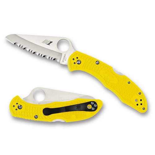 Spyderco Salt 2 H1 Folding Knife Yellow , Serrated Blade YSC88SYL2