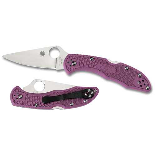 Spyderco Delica 4 Purple Flat Ground - Plain Blade YSC11FPPR