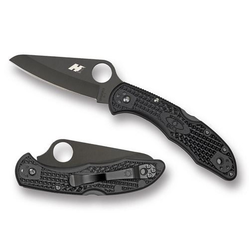 Spyderco Salt 2 Black Blade H1 Black Handle- Plain Blade YSC88PBBK2