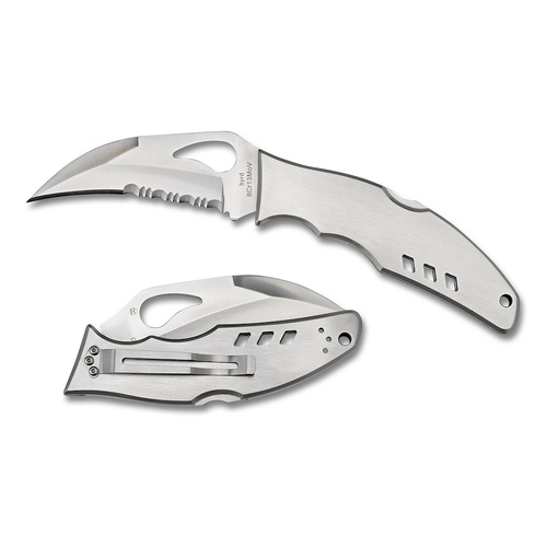 Spyderco Crossbill Stainless Folding Knife , Combo Blade YSBY07PS