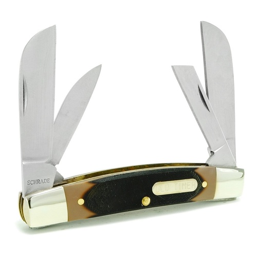 SCHRADE YU4OT OLD TIMER BIG MAN HUNTING 3.5" FOLDING KNIFE DELRIN HANDLE