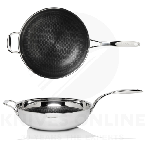 STANLEY ROGERS 42317 MATRIX TRY-PLY NONSTICK WOK 32CM S/STEEL SUITS INDUCTION