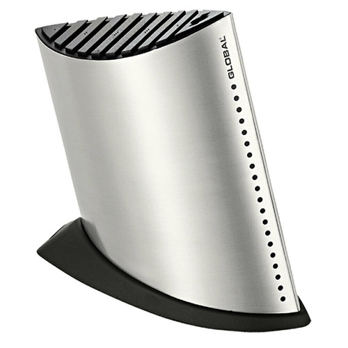 Global Ship Shape 9 Slot Knife Holder Block , Stainless
